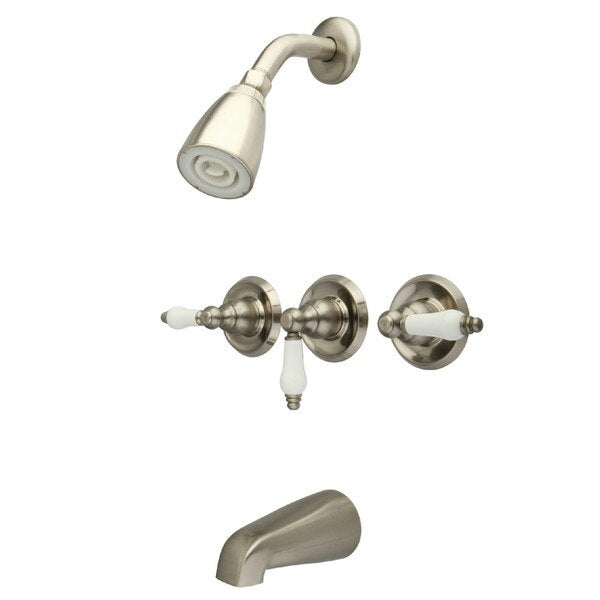 Tub and Shower Faucet, Brushed Nickel, Wall Mount