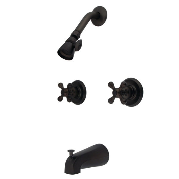 KB245AX Twin Handle Tub & Shower Faucet With Decor Cross Handle