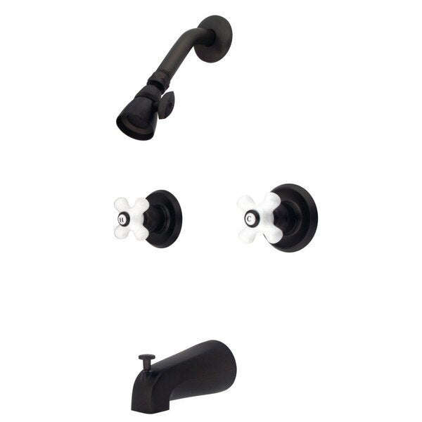 KB245PX Tub & Shower Faucet Porcelain Cross Handles