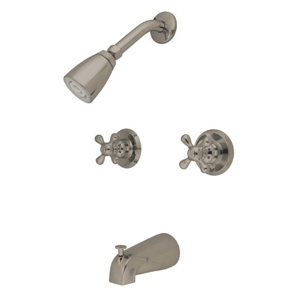 KB248AX Twin Handle Tub & Shower Faucet With Decor Cross Handle