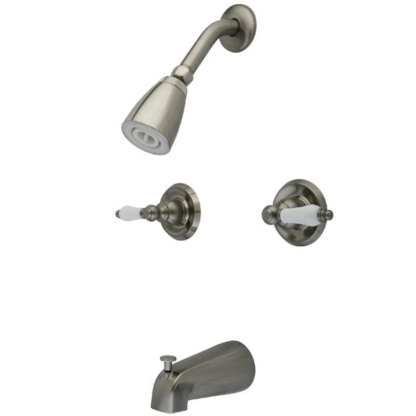 Tub and Shower Faucet, Brushed Nickel, Wall Mount
