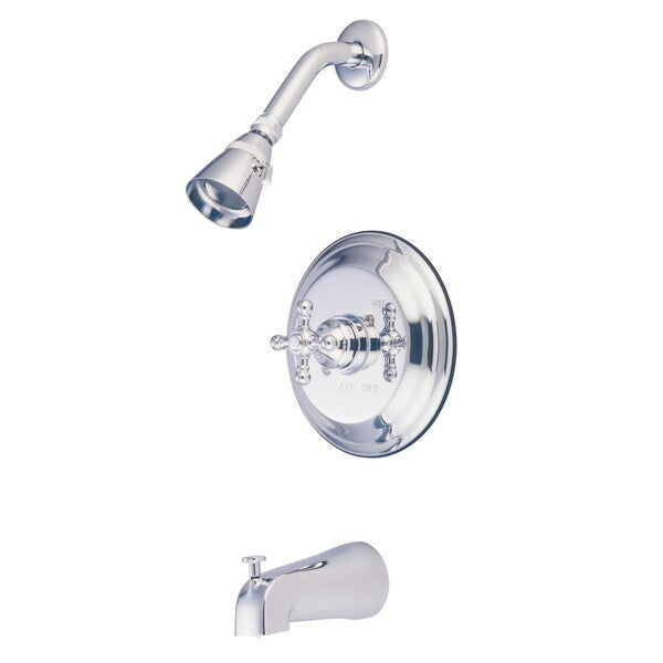 Tub and Shower Faucet, Polished Chrome, Wall Mount