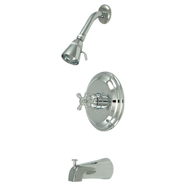 Tub and Shower Faucet, Polished Chrome, Wall Mount