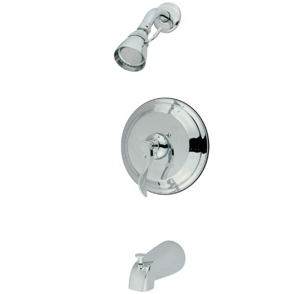 Tub and Shower Faucet, Polished Chrome, Wall Mount