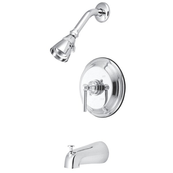 Tub and Shower Faucet, Polished Chrome, Wall Mount