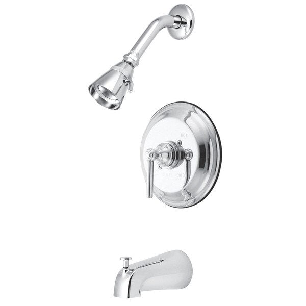 Tub and Shower Faucet, Polished Chrome, Wall Mount