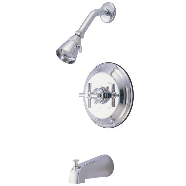 Tub and Shower Faucet, Polished Chrome, Wall Mount