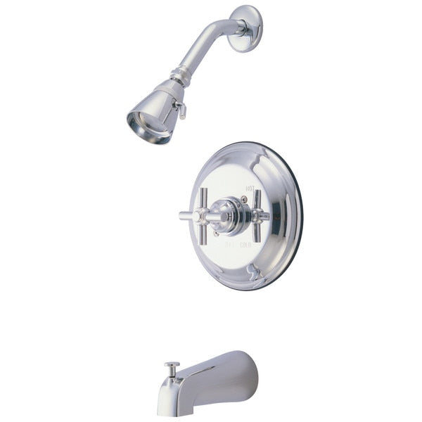 Tub and Shower Faucet, Polished Chrome, Wall Mount