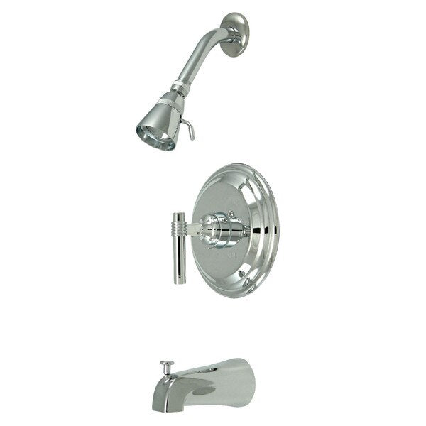 Tub and Shower Faucet, Polished Chrome, Wall Mount