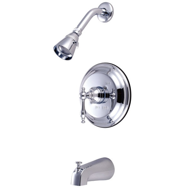 Tub and Shower Faucet, Polished Chrome, Wall Mount