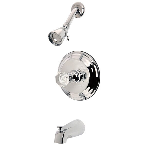 Tub and Shower Faucet, Polished Chrome, Wall Mount