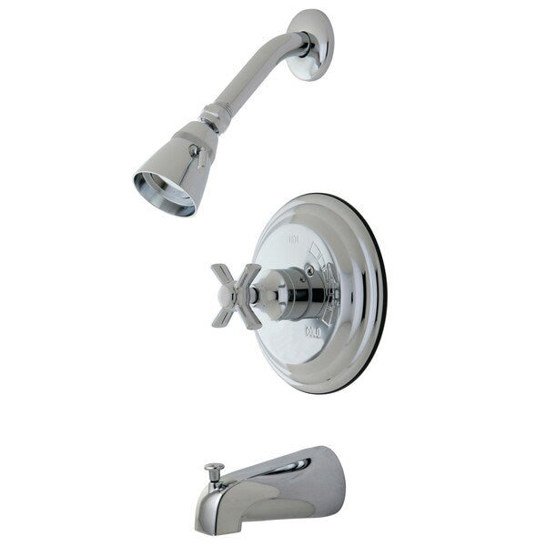 Tub and Shower Faucet, Polished Chrome, Wall Mount