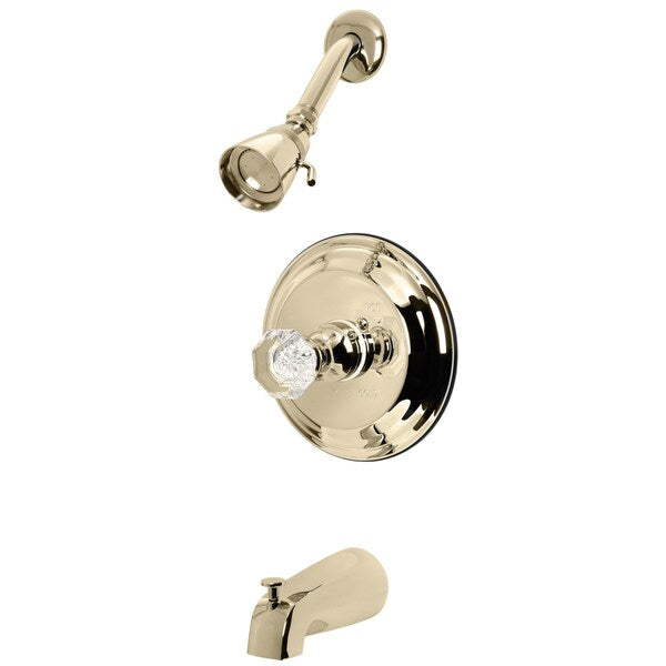 Tub and Shower Faucet, Polished Brass, Wall Mount