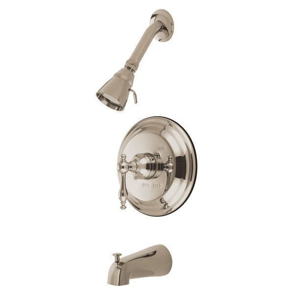 Tub and Shower Faucet, Brushed Nickel, Wall Mount