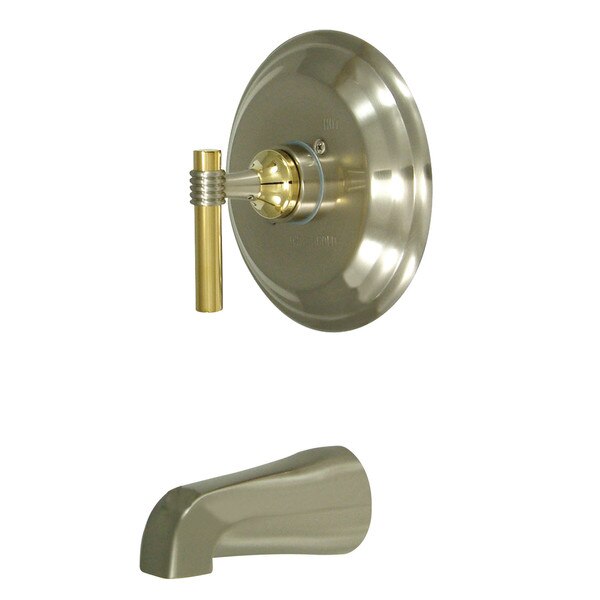 Tub and Shower Faucet, Brushed Nickel/Polished Brass, Wall Mount