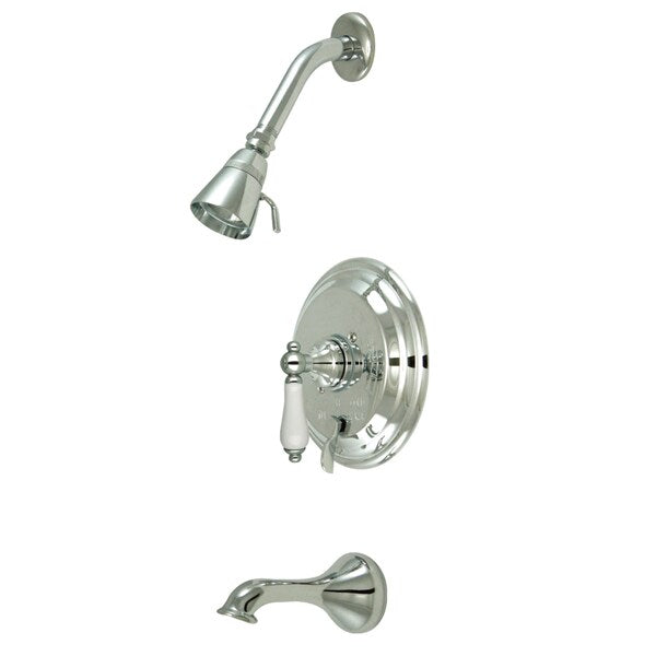 Tub and Shower Faucet, Polished Chrome, Wall Mount
