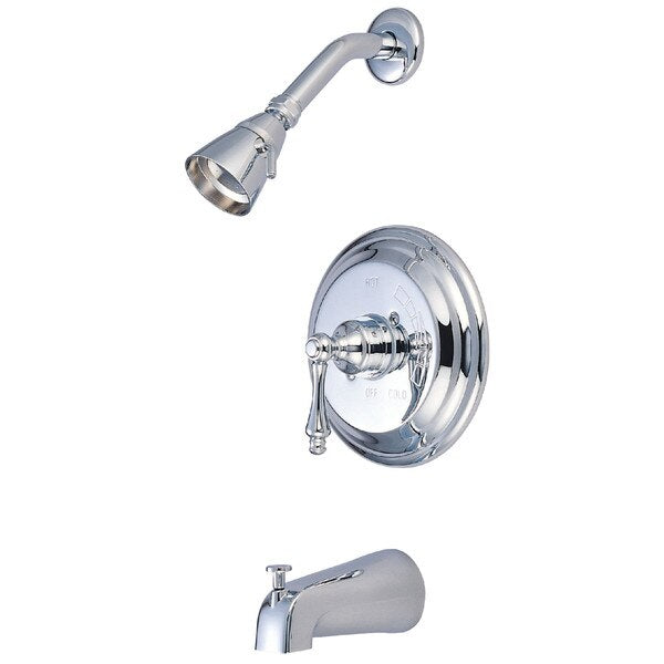 Tub and Shower Faucet, Polished Chrome, Wall Mount