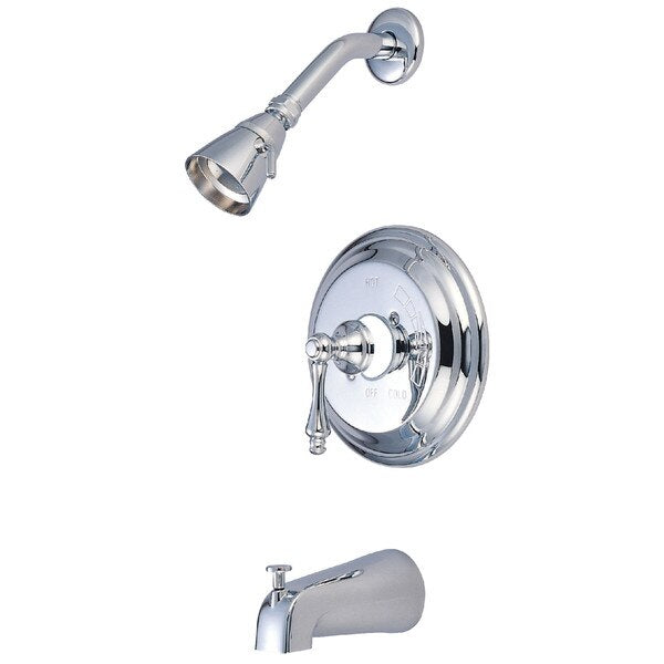 Tub and Shower Faucet, Polished Chrome, Wall Mount