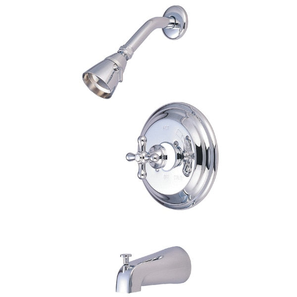 Tub and Shower Faucet, Polished Chrome, Wall Mount