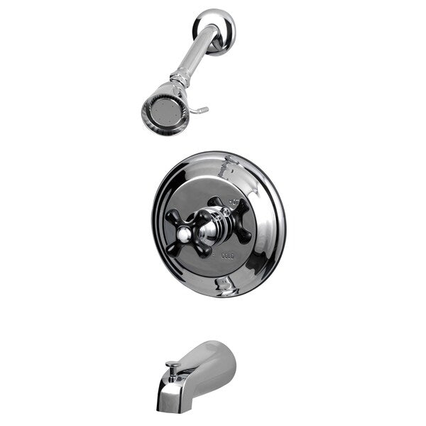 Tub and Shower Faucet, Polished Chrome, Wall Mount