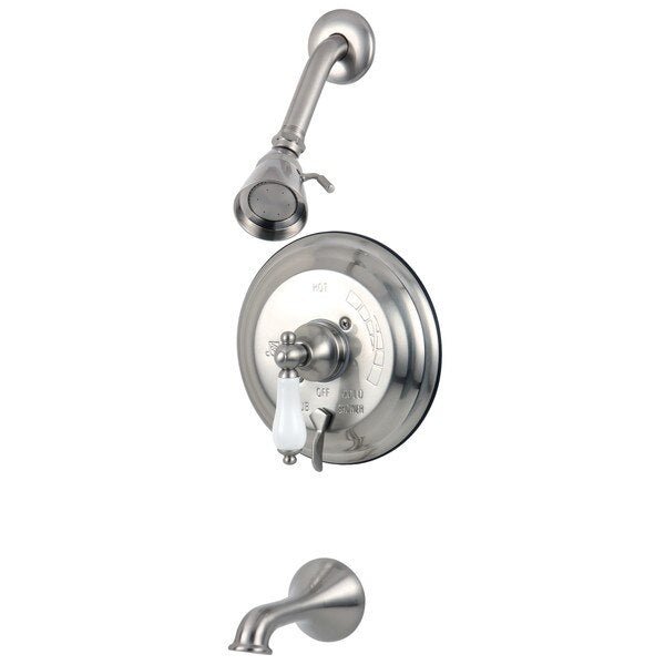 Tub and Shower Faucet, Brushed Nickel, Wall Mount
