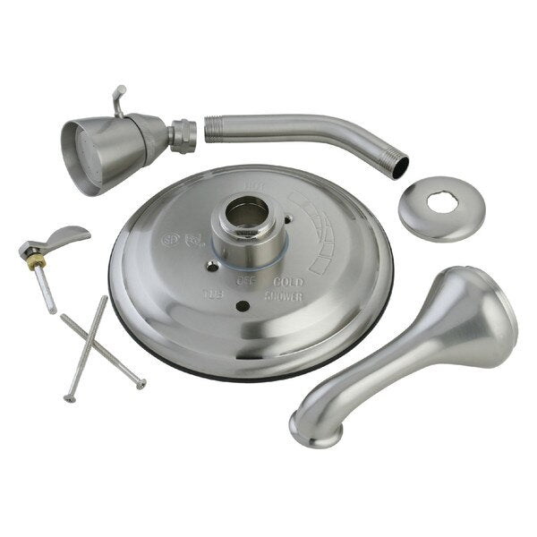 Tub and Shower Faucet, Brushed Nickel, Wall Mount