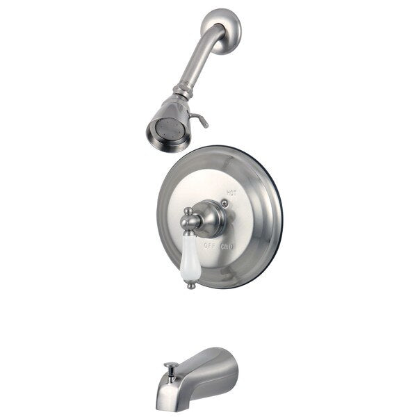 Tub and Shower Faucet, Brushed Nickel, Wall Mount