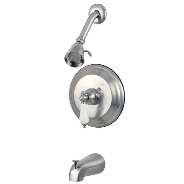 Tub and Shower Faucet, Brushed Nickel, Wall Mount