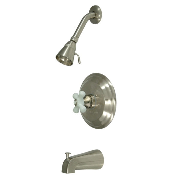 KB3638PX Tub & Shower Faucet with Porcelain Cross Handle
