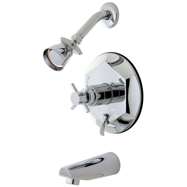 Tub and Shower Faucet, Polished Chrome, Wall Mount