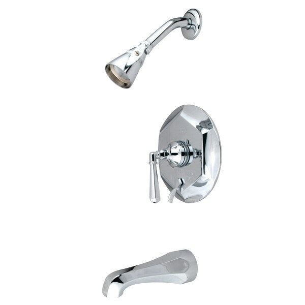 Tub and Shower Faucet, Polished Chrome, Wall Mount