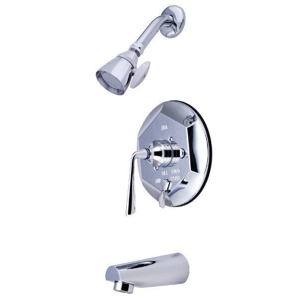 Tub and Shower Faucet, Polished Chrome, Wall Mount
