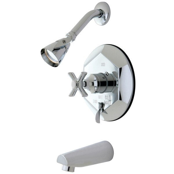 Tub and Shower Faucet, Polished Chrome, Wall Mount