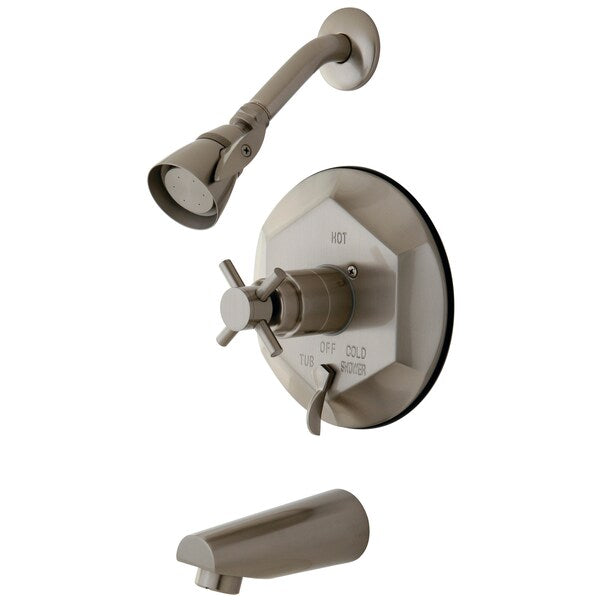 Tub and Shower Faucet, Brushed Nickel, Wall Mount