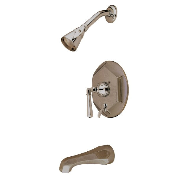 Tub and Shower Faucet, Brushed Nickel, Wall Mount
