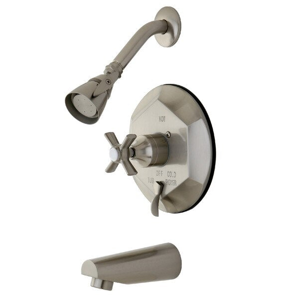 Tub and Shower Faucet, Brushed Nickel, Wall Mount