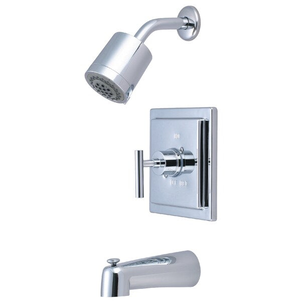 Tub and Shower Faucet, Polished Chrome, Wall Mount