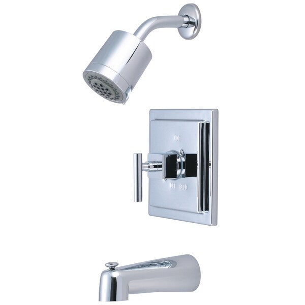 Tub and Shower Faucet, Polished Chrome, Wall Mount