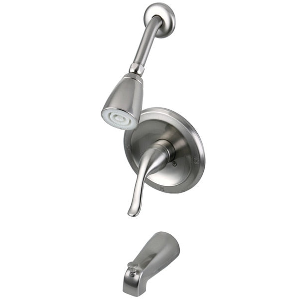 Tub and Shower Faucet, Brushed Nickel, Wall Mount