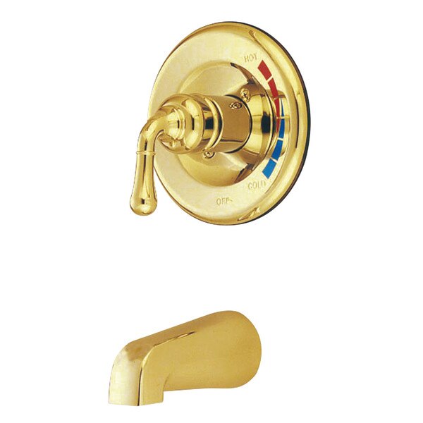 Tub and Shower Faucet, Polished Brass, Wall Mount