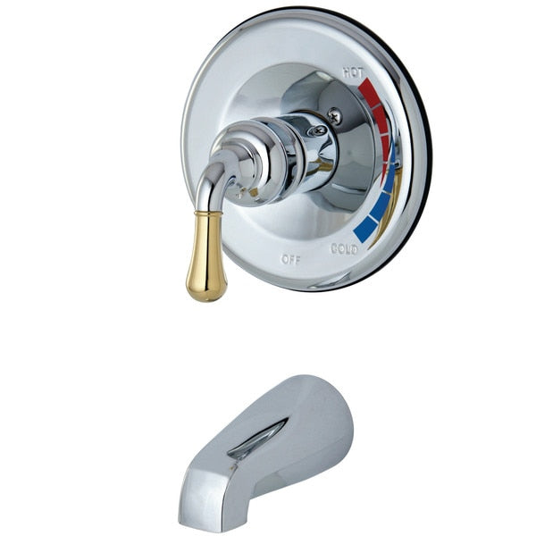 Tub and Shower Faucet, Polished Chrome/Polished Brass, Wall Mount