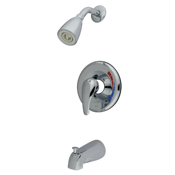 Tub and Shower Faucet, Polished Chrome, Wall Mount