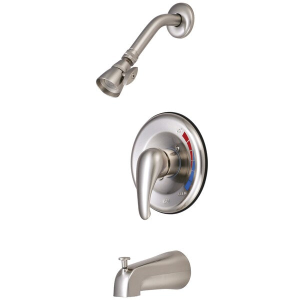 Tub and Shower Faucet, Brushed Nickel, Wall Mount