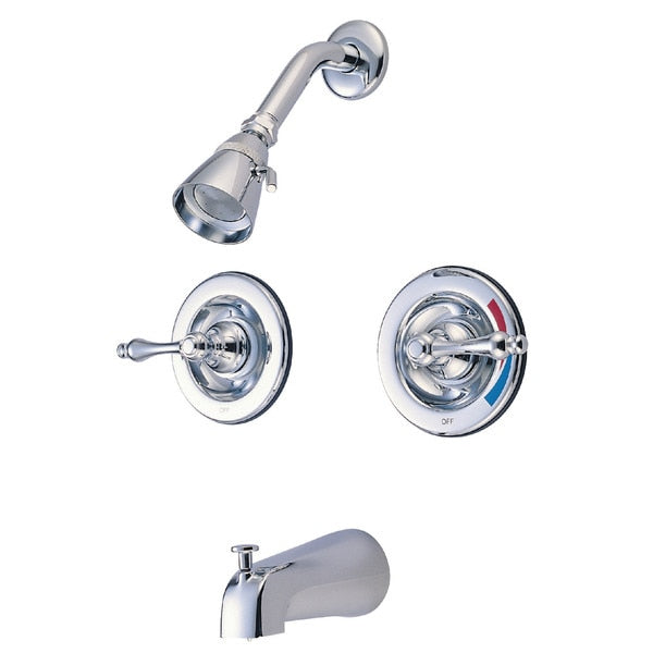 Tub and Shower Faucet, Polished Chrome, Wall Mount