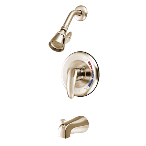 Tub and Shower Faucet, Brushed Nickel, Wall Mount