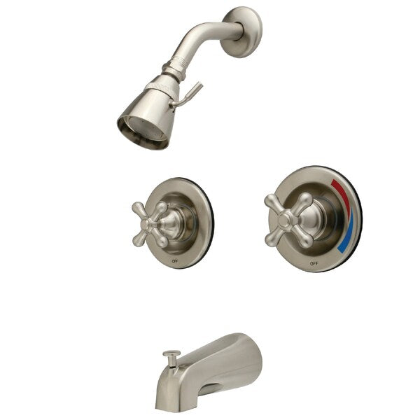 Tub and Shower Faucet, Brushed Nickel, Wall Mount