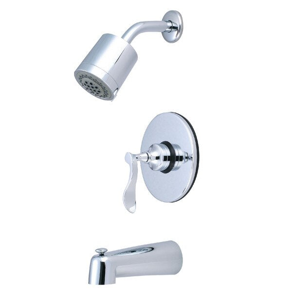 Tub and Shower Faucet, Polished Chrome, Wall Mount