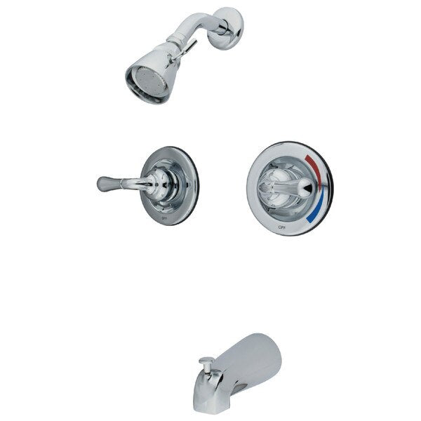 Tub and Shower Faucet, Polished Chrome, Wall Mount