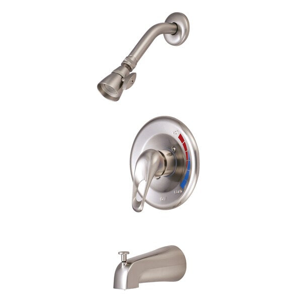 Tub and Shower Faucet, Brushed Nickel, Wall Mount