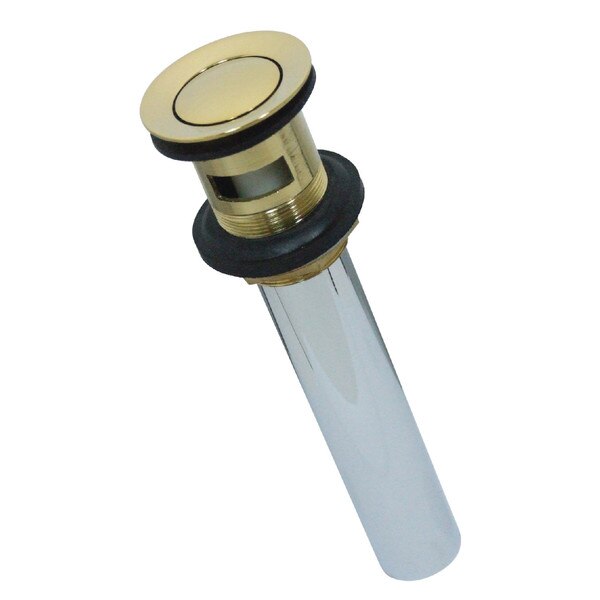 Brass, Bathroom Sink Drain, Push Pop-Up Drain with Overflow